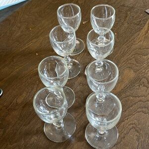 8 glass kiddish cups, brand unknown